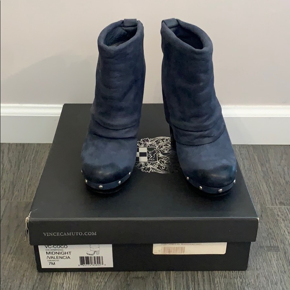 Blue platform heeled Vince camuto boots